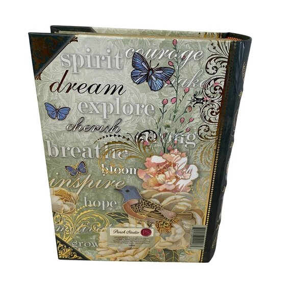 Inspirational Hardcover Journal With Floral & Butterfly Design Gold Accents Line - Picture 3 of 16